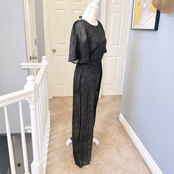 NWT Line & Dot Black & White Polka Dot Backless Wide Leg Jumpsuit  Sz Medium - Picture 7 of 13